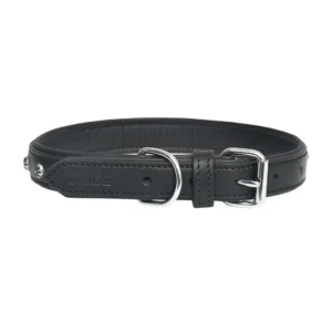 Dark brown leather dog collar  - a1