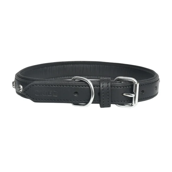 Dark brown leather dog collar  - a1