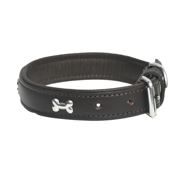 Dark brown leather dog collar - A3 - Image 3