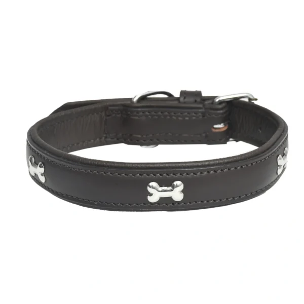 Dark brown leather dog collar - A3 - Image 2