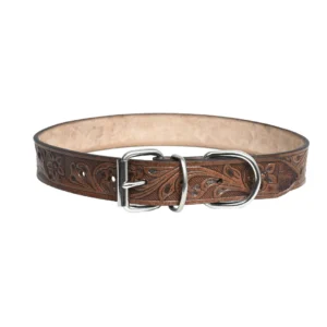 Dark brown leather dog collar - A5