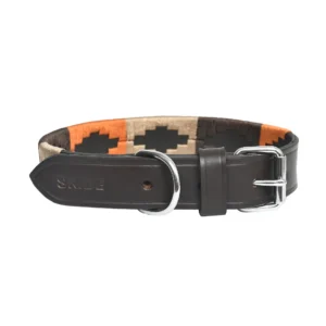 Dark brown leather dog collar - A7
