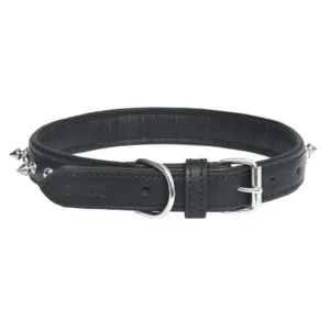 Dark brown leather dog collar - A8