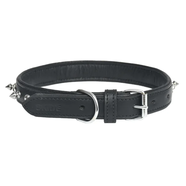 Dark brown leather dog collar - A8
