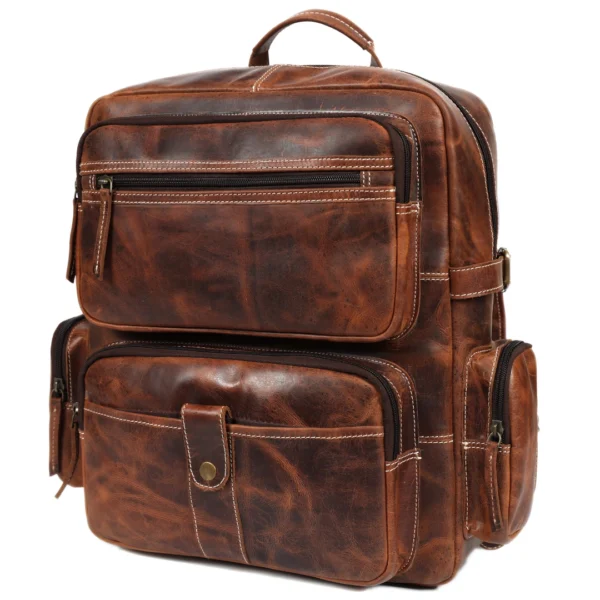 Heritage Leather Backpack – Vintage Brown B1 - Image 8