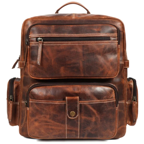 Heritage Leather Backpack – Vintage Brown B1