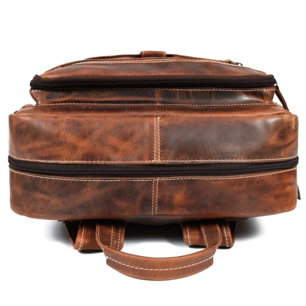 Heritage Leather Backpack – Vintage Brown B1 - Image 3