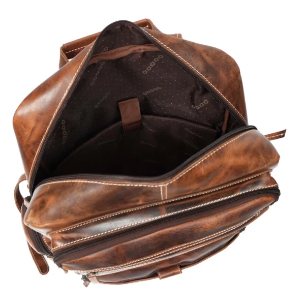 Heritage Leather Backpack – Vintage Brown B1 - Image 2