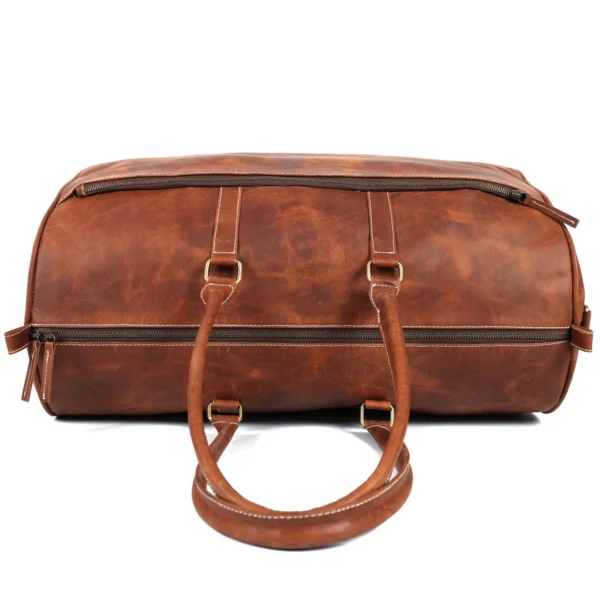 Leather Duffel – Chestnut Brown -B2 - Image 6
