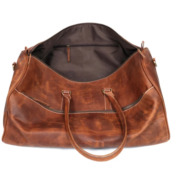 Leather Duffel – Chestnut Brown -B2 - Image 3