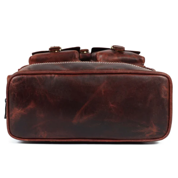 Heritage Leather Backpack – Vintage Brown B5 - Image 7