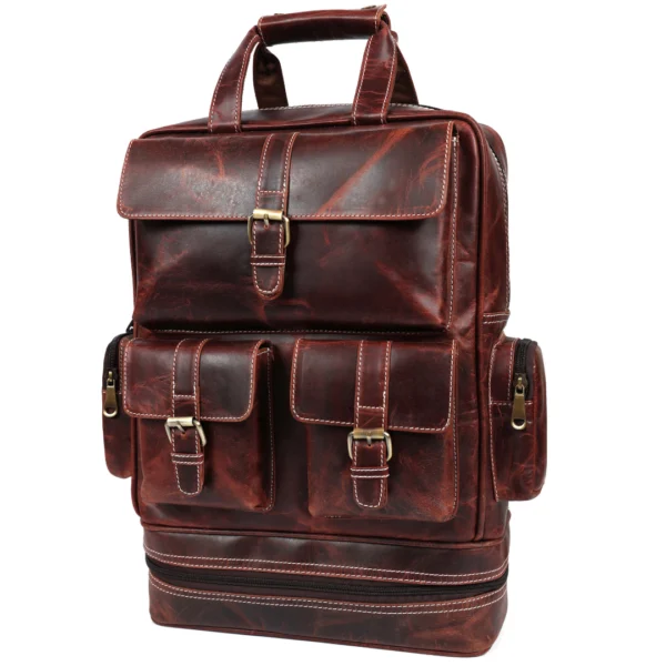 Heritage Leather Backpack – Vintage Brown B5 - Image 9