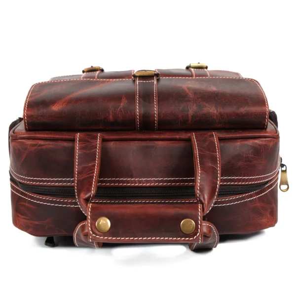 Heritage Leather Backpack – Vintage Brown B5 - Image 6