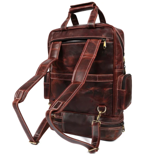 Heritage Leather Backpack – Vintage Brown B5 - Image 4