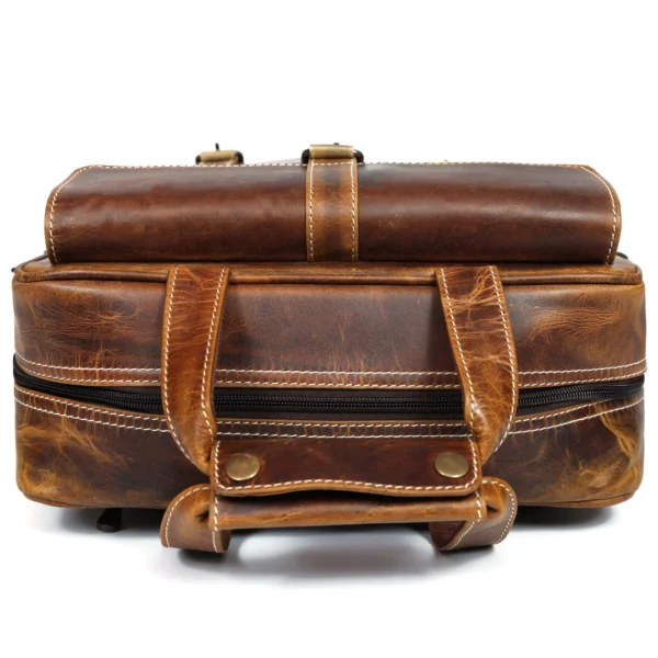 Heritage Leather Backpack – Vintage Brown B6 - Image 9