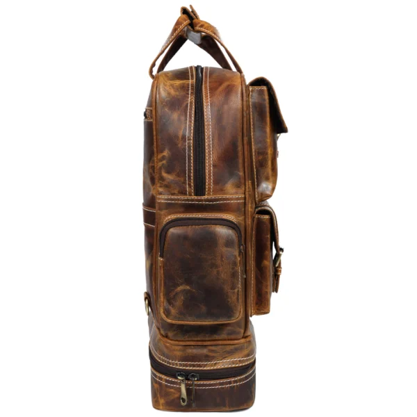 Heritage Leather Backpack – Vintage Brown B6 - Image 2