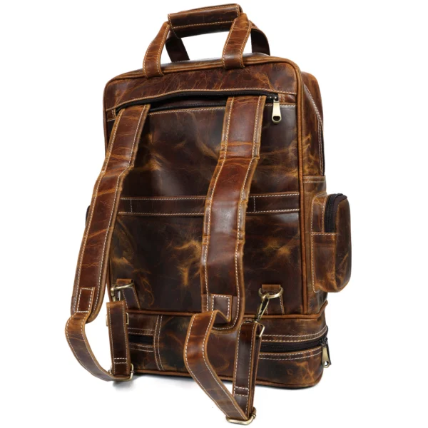 Heritage Leather Backpack – Vintage Brown B6 - Image 3