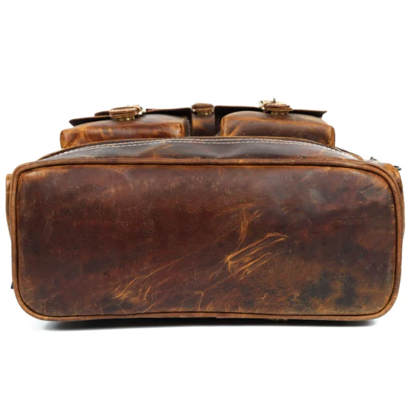 Heritage Leather Backpack – Vintage Brown B6 - Image 6