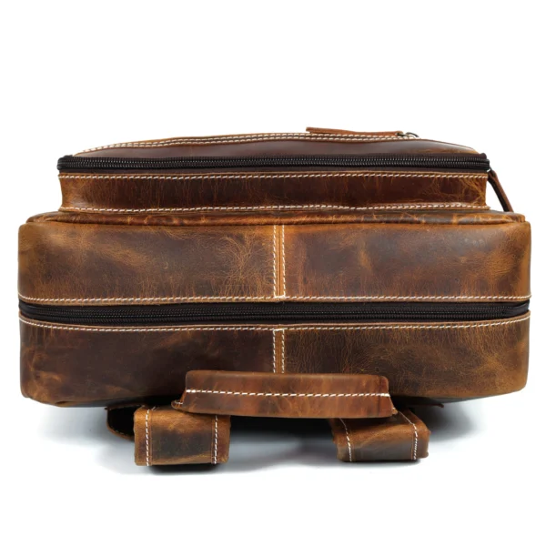 Heritage Leather Backpack – Vintage Brown B7 - Image 4