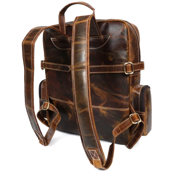 Heritage Leather Backpack – Vintage Brown B7 - Image 6