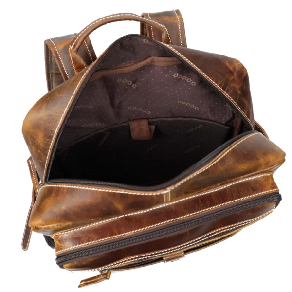 Heritage Leather Backpack – Vintage Brown B7 - Image 7