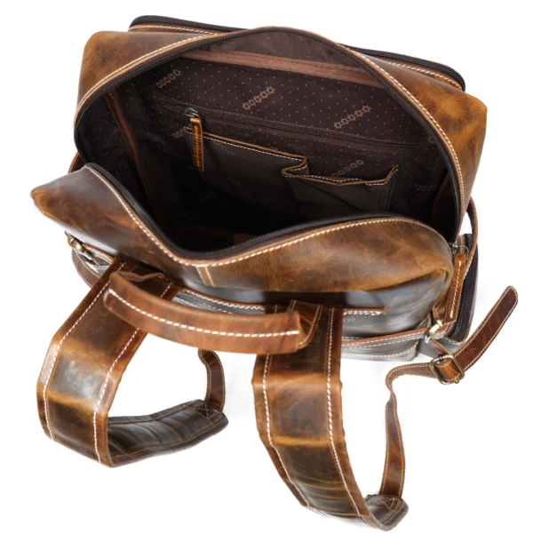 Heritage Leather Backpack – Vintage Brown B7 - Image 8
