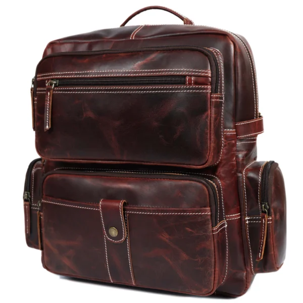 Heritage Leather Backpack – Vintage Brown B8 - Image 2
